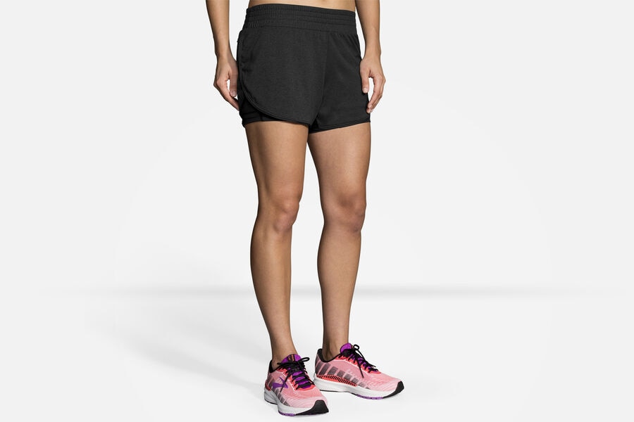 Brooks Women's Rep 3" 2-in-1 Bottoms Black ( SRDBN8106 )